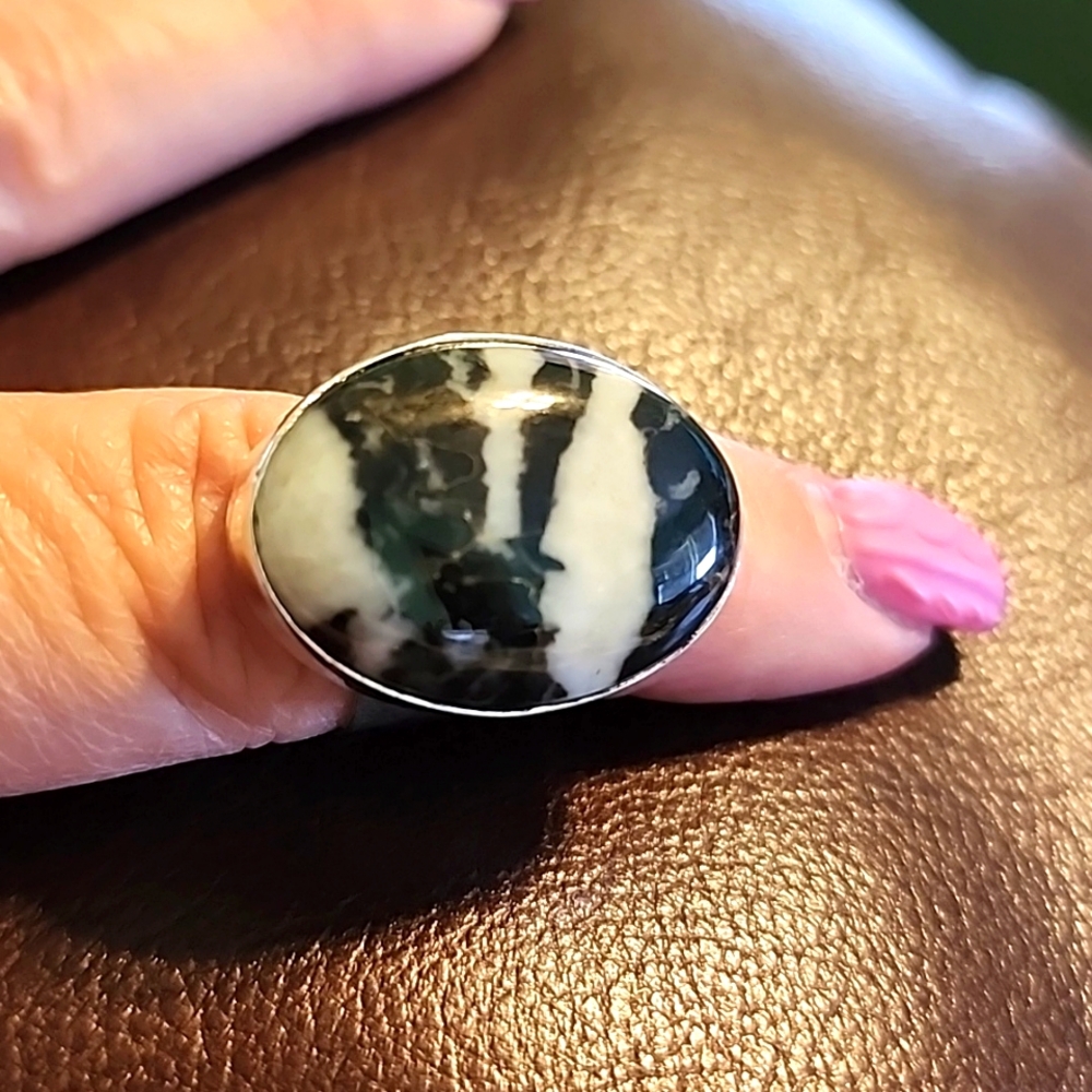 Sterling silver and Zebra Jasper ring